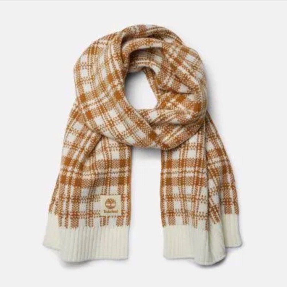 Timberland Scarf Wheat Buffalo Plaid One Size